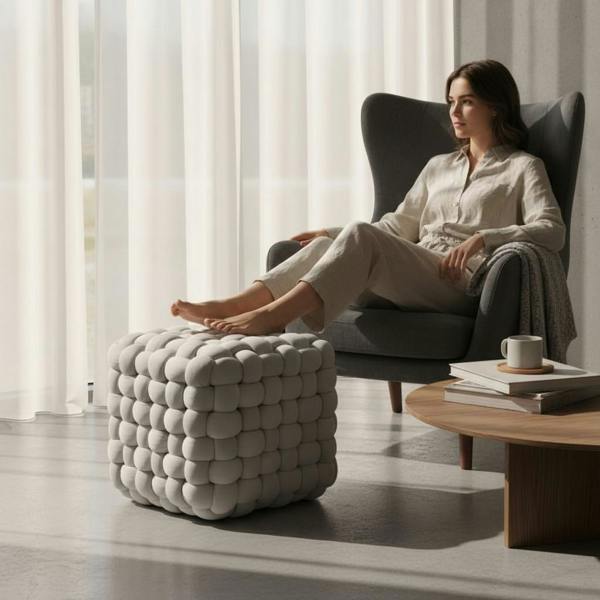 30CM GREY FOOTSTOOL
