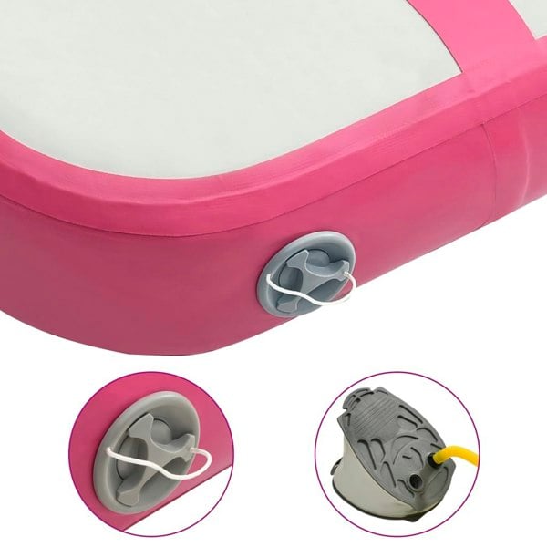 Berkfield Inflatable Gymnastics Mat with Pump 60x100x15 cm PVC Pink