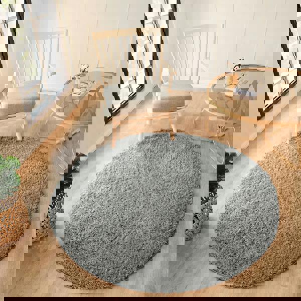 Livabliss Moda Shag-Solid Color Dark Grey Plush Soft Pile Rug