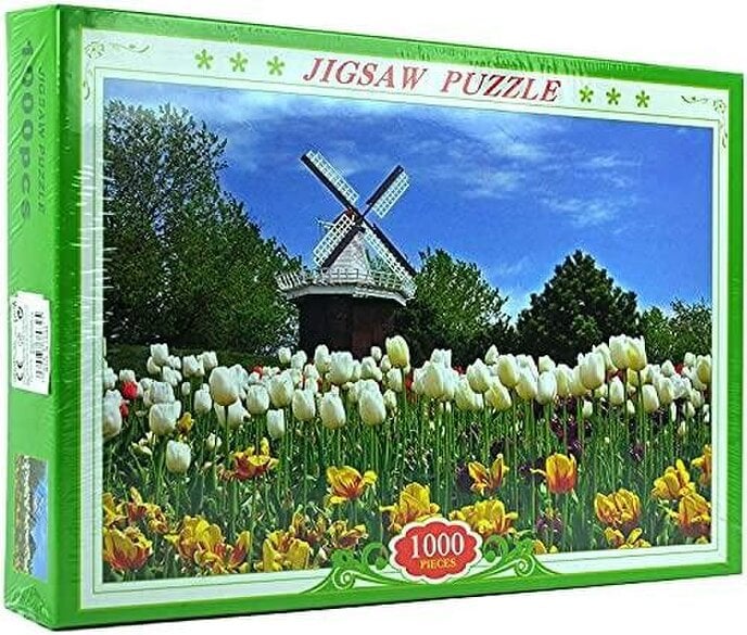 Shatchi 1000 Piece Tulips White Jigsaw Puzzle for Adults, Multicolour, Educational Indoor Toy