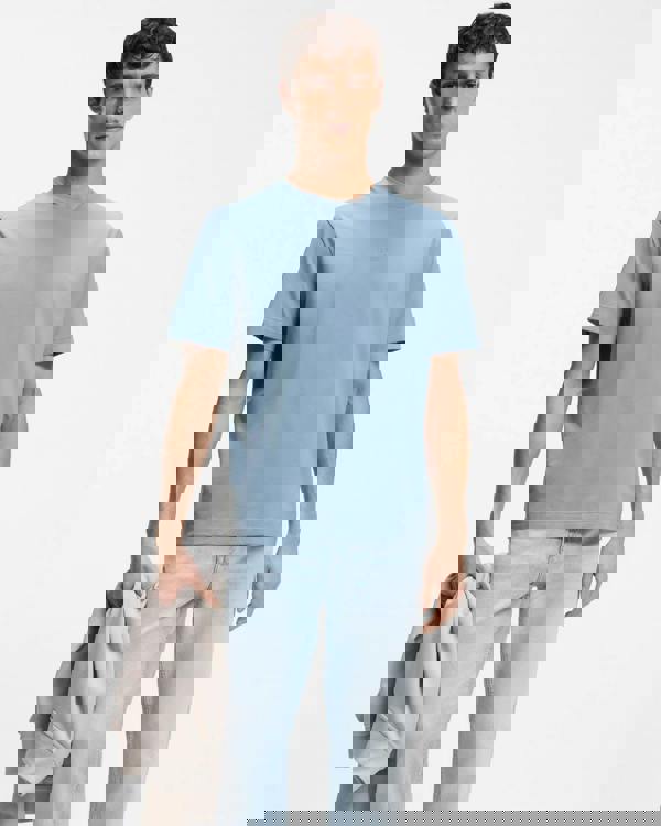 BOSS Orange TChup Mens Crew Neck Small Logo T-Shirt - Light/Pastel Blue 458