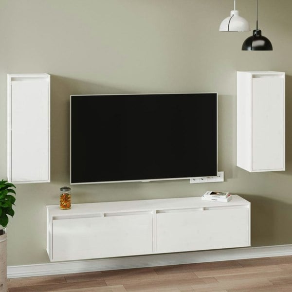 Berkfield Wall Cabinets 2 pcs White 30x30x80 cm Solid Wood Pine