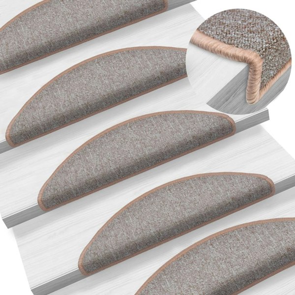 Berkfield Stair Mats 10 pcs 56x17x3 cm Light Brown