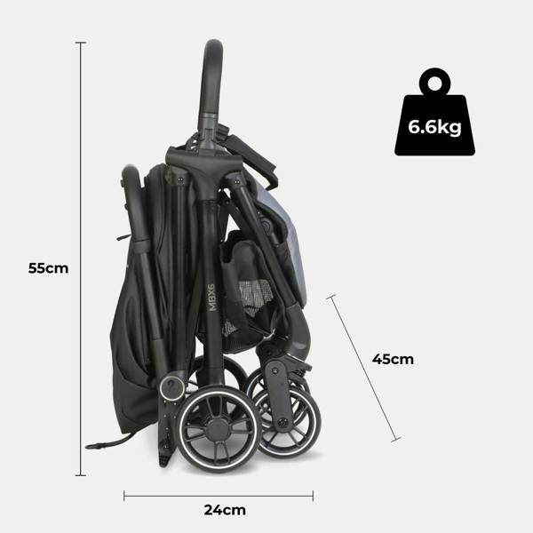 My Babiie MBX6 Compact Stroller - Black / Grey