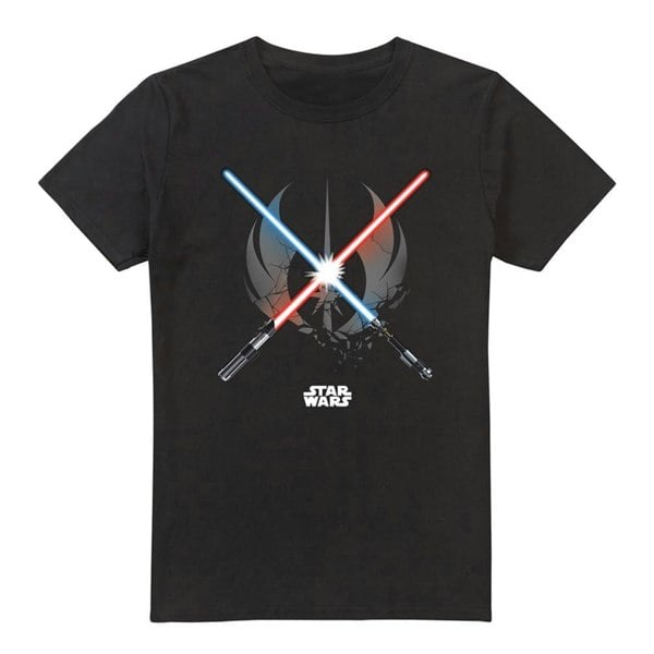 Star Wars Mens Crossed Blades T-Shirt - Black