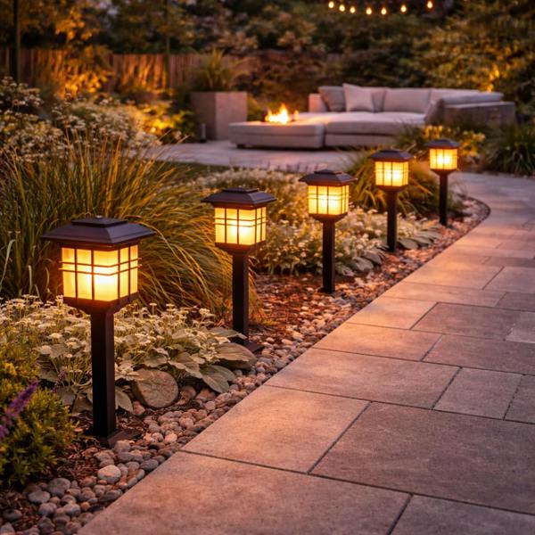 Gardenwize Solar Lantern – Triple Mount Flicker Flame LED Light
