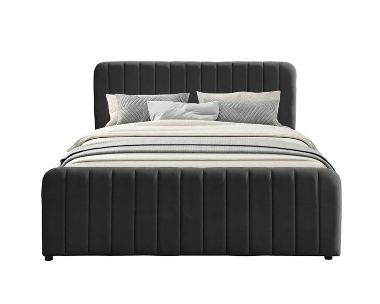 Comfy Living Gas Lift Ottoman Bed in Brushed Velvet – Black, Light Grey, Dark Grey – Available in 3ft, 4ft6, and 5ft Sizes