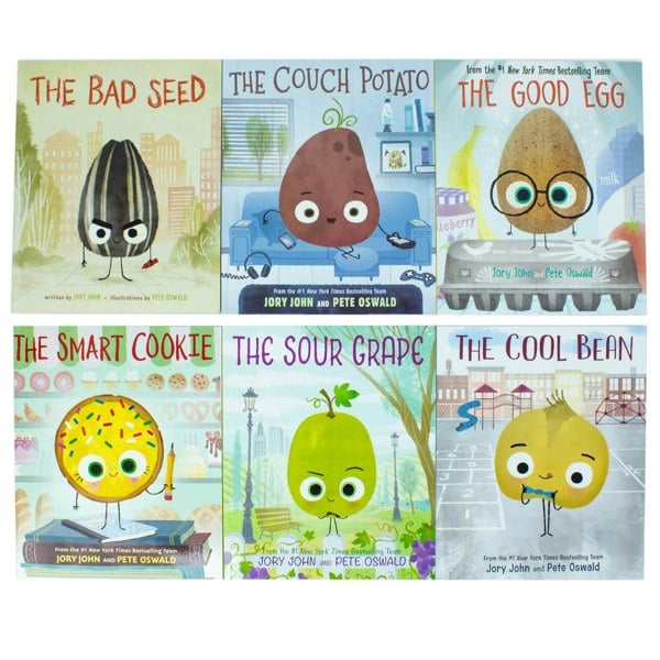 The Food Group Series 6 Book Set By Jory John The Bad Seed, The Good Egg, The Cool Bean & more