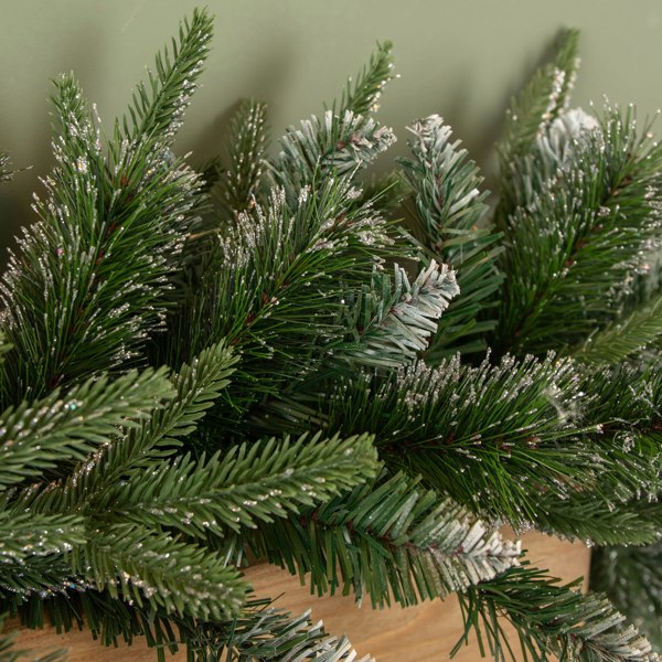 Samuel Alexander 1.8m Premier Christmas Artificial Fairmont Fir Snow Tipped Plain Green Garland