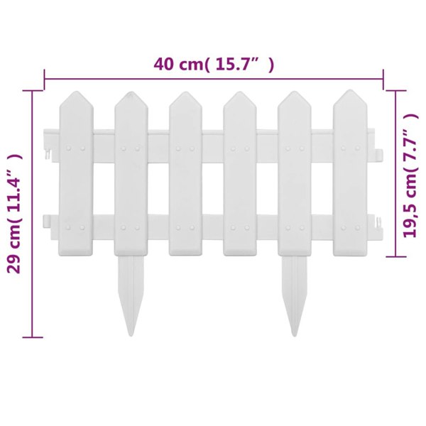Berkfield Lawn Edgings 25 pcs White 10 m PP
