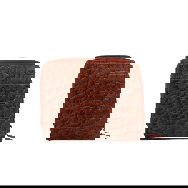 Assots London 'JOLLY' Red Croc Real Leather Designer Zip-Top Wallet