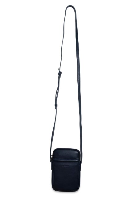 SADDLER "Margot" Real Leather Crossbody Zip Top RFID Phone Pouch - Gift Boxed - Navy