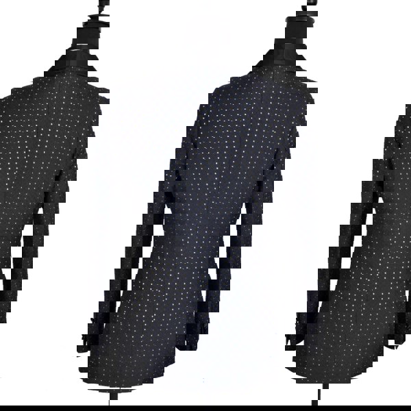 David WeJ Alfredo Double Breasted Shawl Lapel Dotted Jacquard Tuxedo - Navy