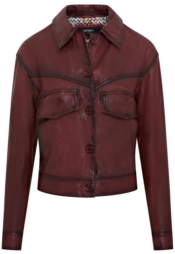 Infinity Leather Womens Retro Biker Leather Jacket - Kopervik