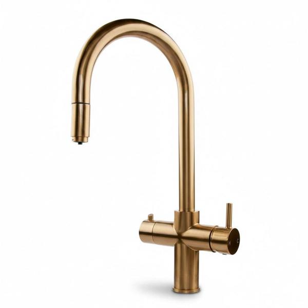 Boha Round Pull Out 3-in-1 Boiling Water Tap - Brushed Brass