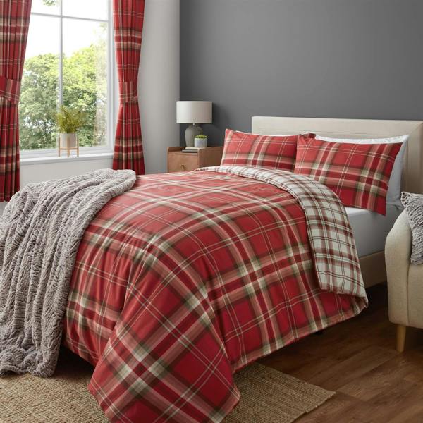 Kelso Check Red Duvet Cover Set