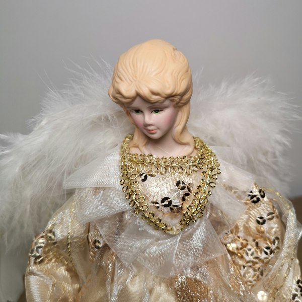 Samuel Alexander 30cm Premier Christmas Tree Topper Angel Decoration with Feather Wings in Gold