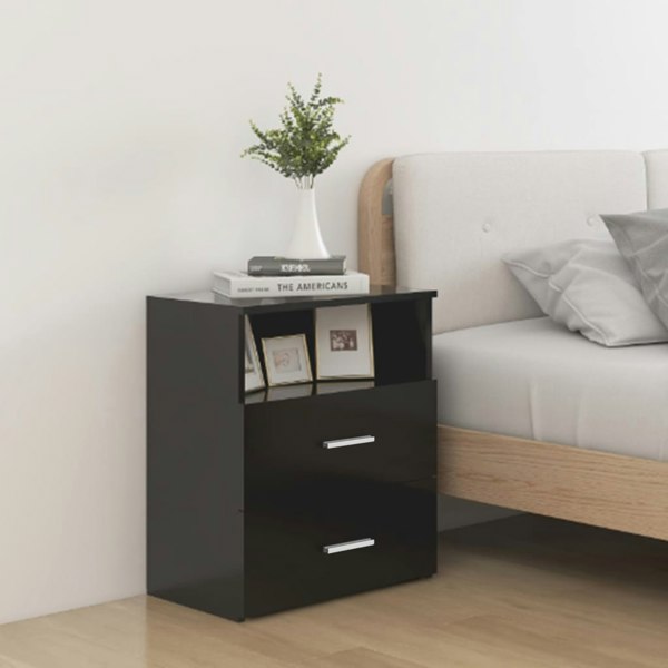 Berkfield Bed Cabinets 2 pcs Black 50x32x60 cm