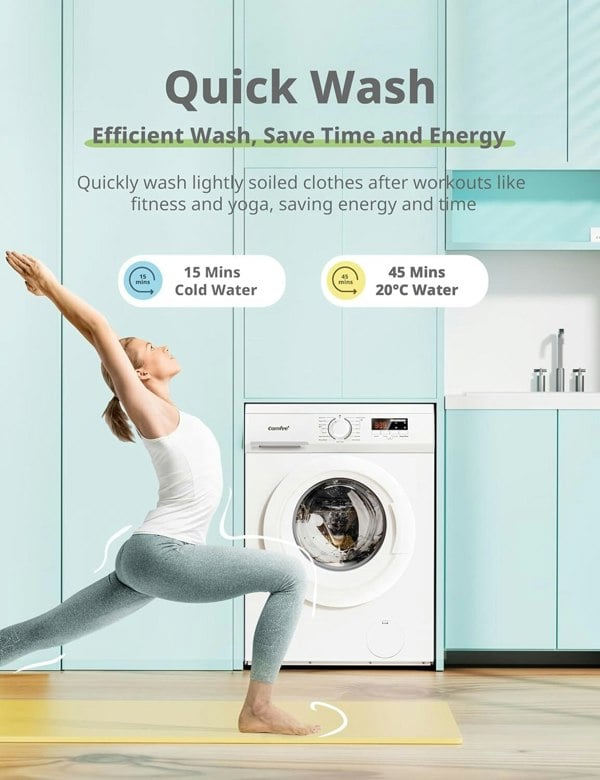 Freestanding Washing Machine 6 / 7 KG Load White Comfee UK