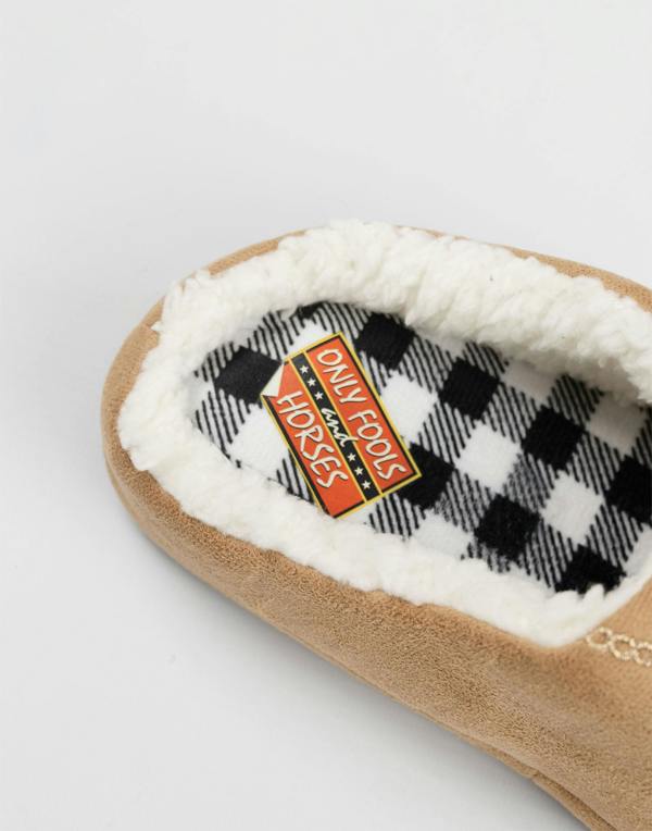 Only Fools And Horses Mens Brown Del Boy Mule Slippers