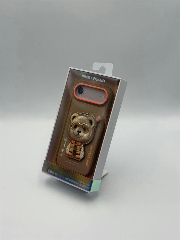 Nimmy Friends Nimmy Cool & Cute 2.0 Bear Case with MagSafe Stand for iPhone 17 Air 6.5" Brown Orange - N-YJKM-CXZJZH-IP17-AIR-011-B