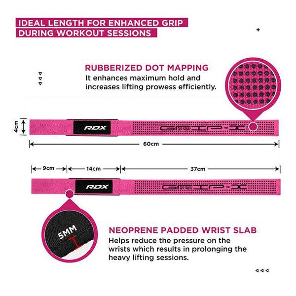 RDX Sports GYM COTTON GEL STRAP PINK PLUS