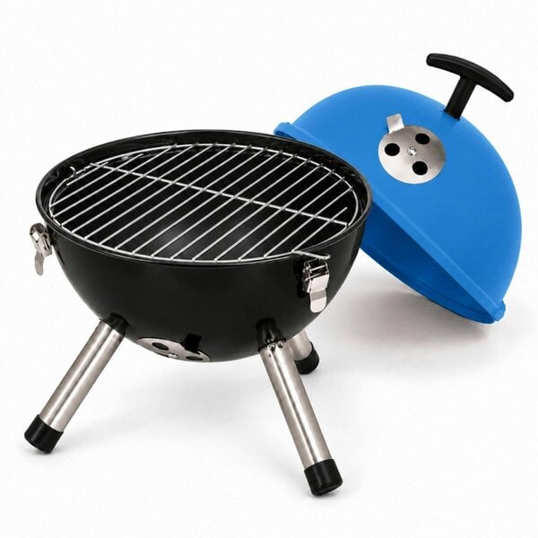 Smart Living Mini Kettle Charcoal BBQ 30cm - Blue