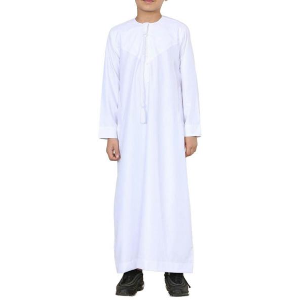 Infinity Leather Boy's Kids Thobe Emirati Jubba Islamic Clothing Kaftan Eid String Tassel