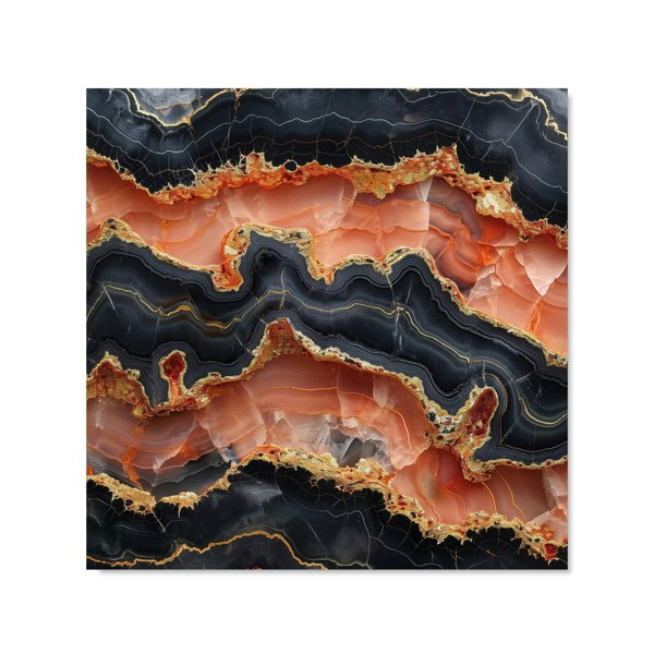 Warren Reed - Designer Black Pink And Gold Marble Effect Kitchen Splashback