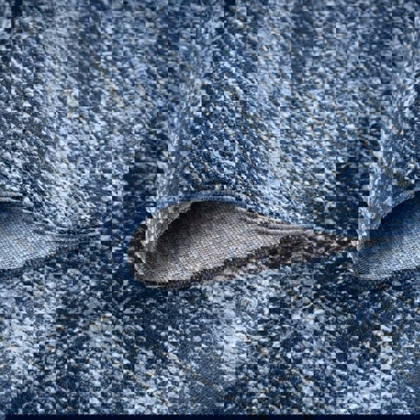 Blue colour rug, Non-shedding, stain-resistant, and pet-friendly.