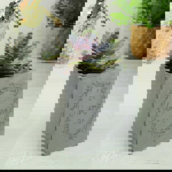 Personalised Memento Company Personalised Floral Wreath Concrete Plant Pot