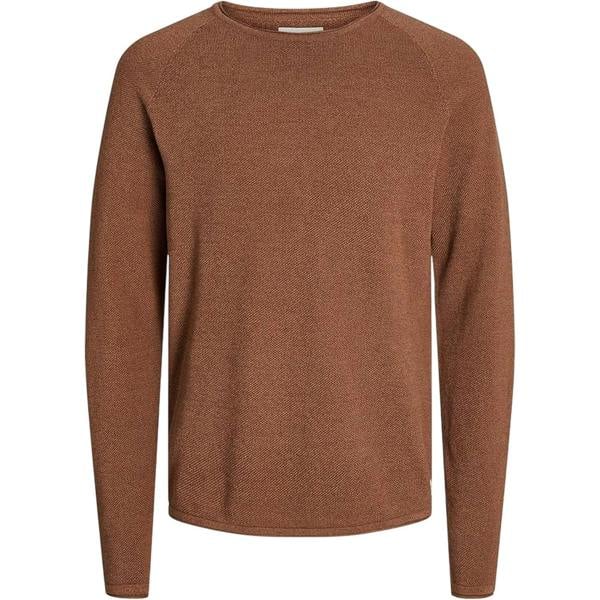 Jack And Jones Mens Textured Regular Raglan Jumper - Mocha Bisque - 