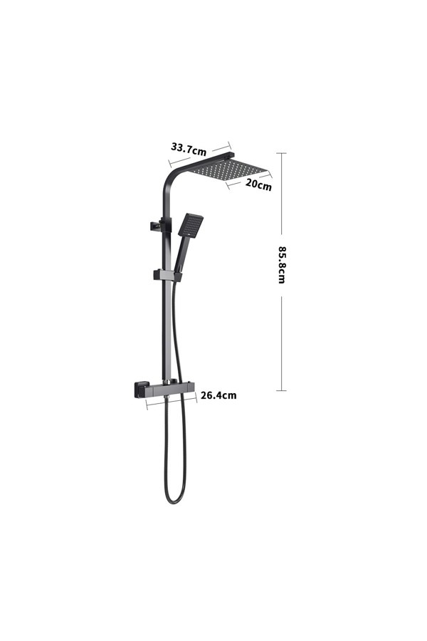 Living and Home 8 inch Rainfall Shower Head Brass Bathroom Shower Head Set