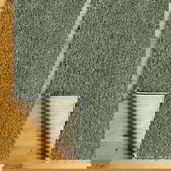 Livabliss Moda Shag-Solid Color Green Plush Soft Pile Rug