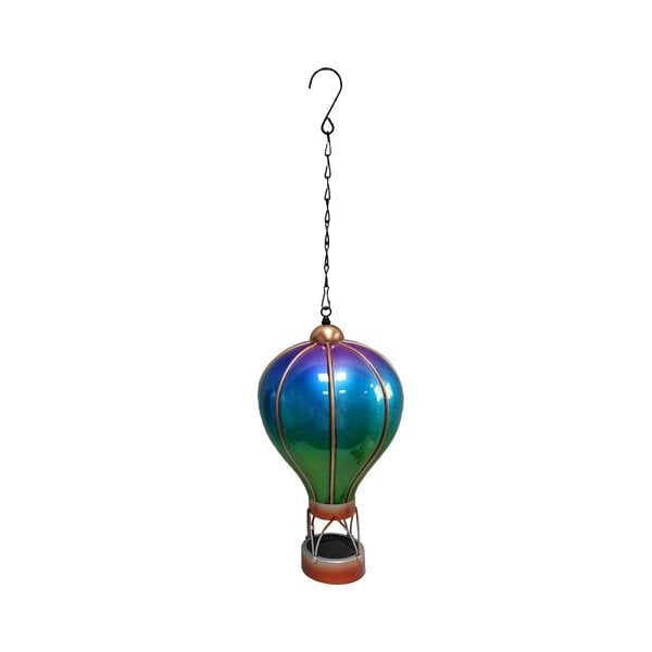 EDH Door Hardware Small Aurora Solar Hot Air Balloon – 42cm | Color-Changing Solar-Powered Hanging Lantern & Wind Spinner