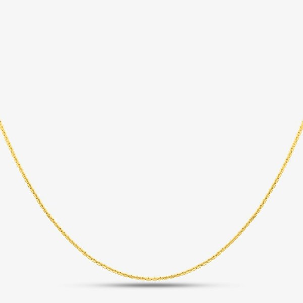 T. H. Baker 9ct Yellow Gold 18-Inch Square Trace Necklace CN754-18