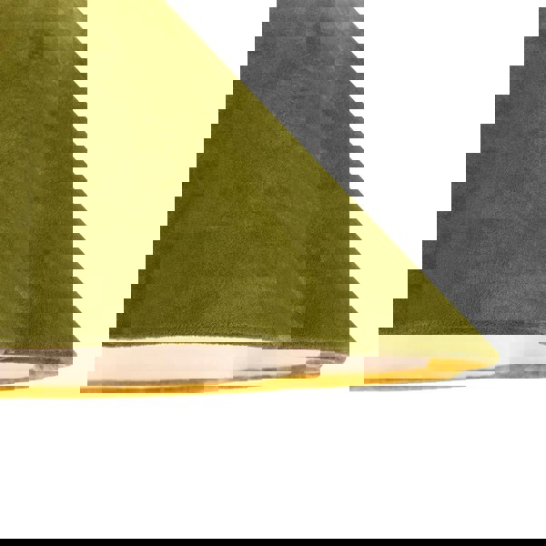 Olive Green Velvet Fabric Empire Lamp Shade with Elegant Scallop Edges Image 4