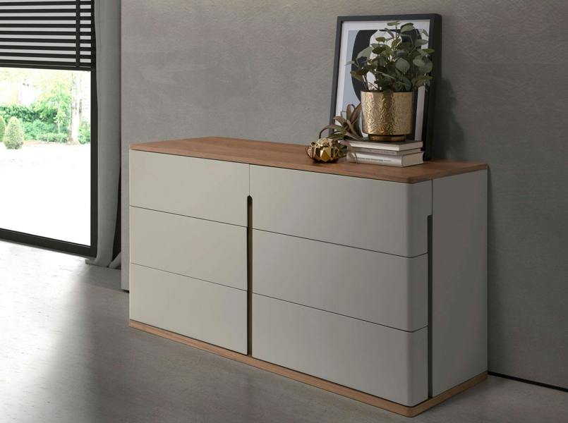 Angel Cerdá Chest of drawers in grey wood and walnut 7168