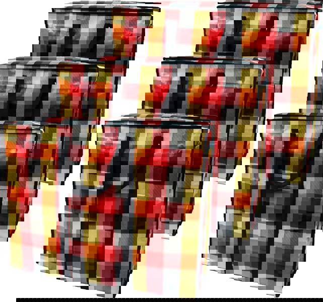 KAV Random Coloured Laundry Shopping Bags - Strong Reusable Waterproof Storage Bag with Zipper & Handle for Travel, Moving, Packing Cloths (50 x 35cm)