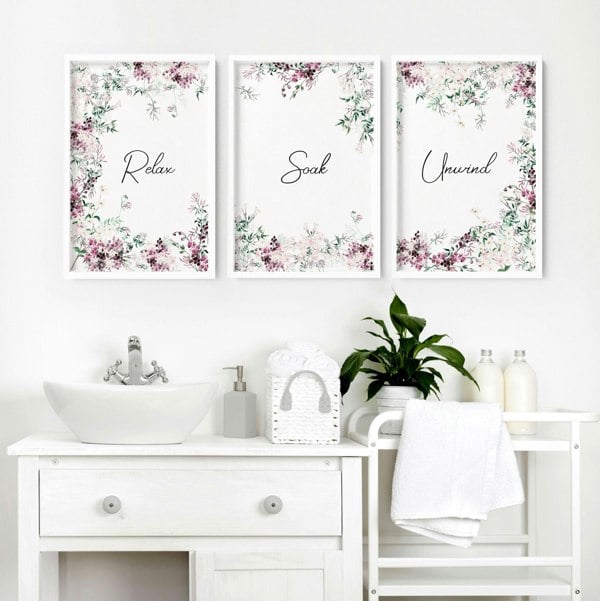 Artwork In Bathroom | Set of 3 wall art prints