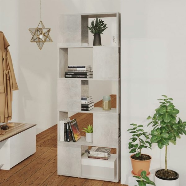 Berkfield Book Cabinet Room Divider Concrete Grey 60x24x155 cm