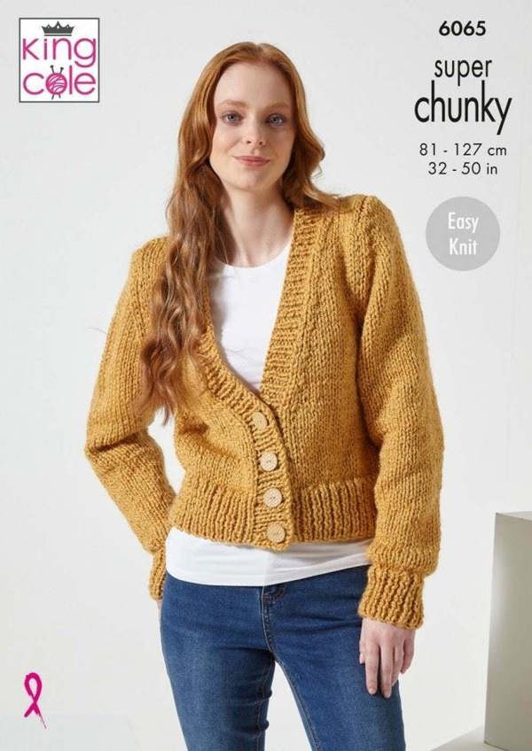 King Cole Celestial Super Chunky Knitting Pattern 6065, Cardigans, Waistcoats for Women, 32 - 50 Inches - Easy