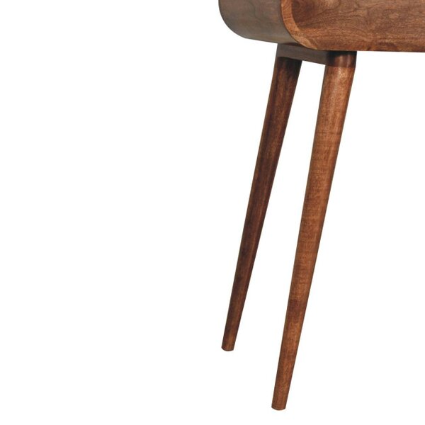 Artisan Furniture Solid Wood Mini Honey Caramel Dressing Table with Foldable Mirror, Brown