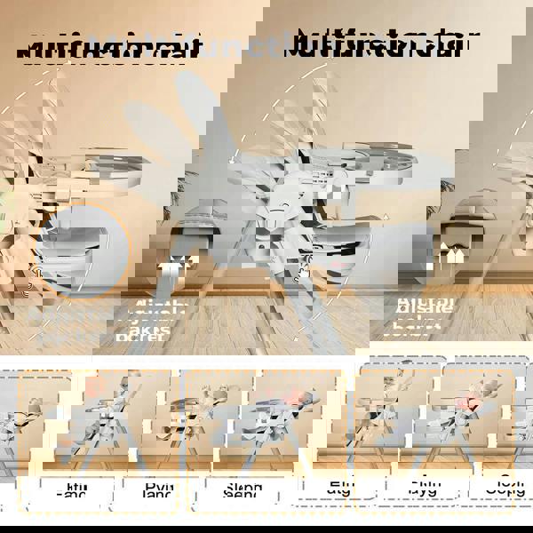 Dekko Baby High Chair 4 in1 Foldable Toddler Feeding Table Adjustable Portable