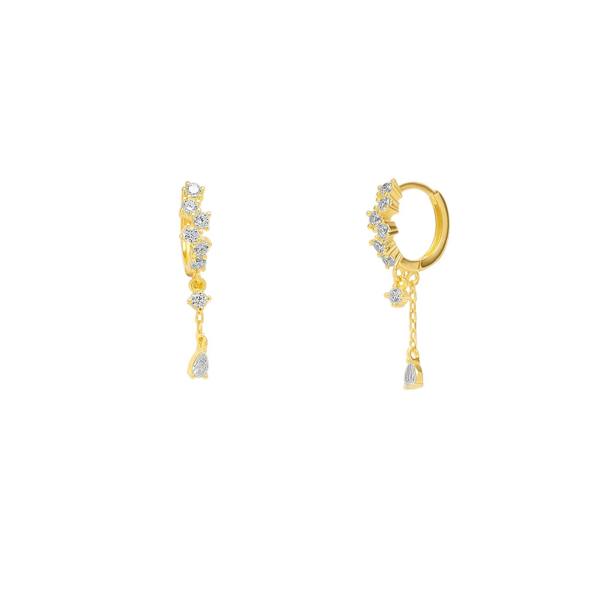 Spero London Dripping Sterling Silver Huggie Drop Earring