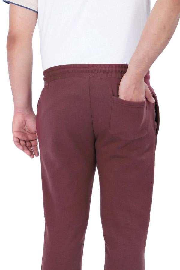 Smart Living Slim Leg Jogging Bottoms with Cuffed Hem and Pockets - Burgundy