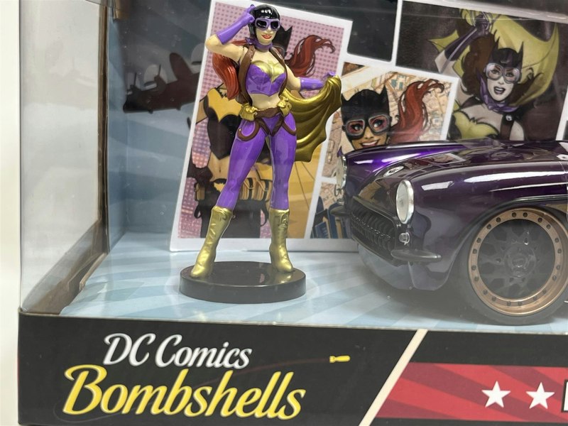 Jada Batgirl Figure and 1957 Chevy Corvette Purple 1:24 Scale Jada 253255007