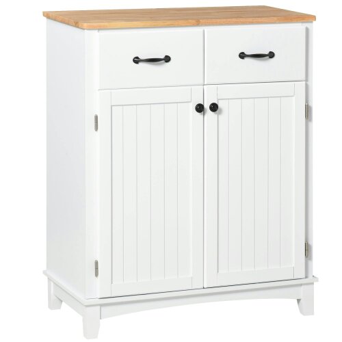 Wyld Haus Vamalu Wooden White Kitchen Cabinet With 2 Drawers For Dining And Living Spaces