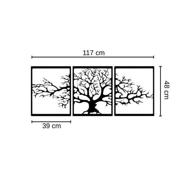 Decortie Tree of Life 3-Piece Triptych Metal Wall Art Set 48 cm