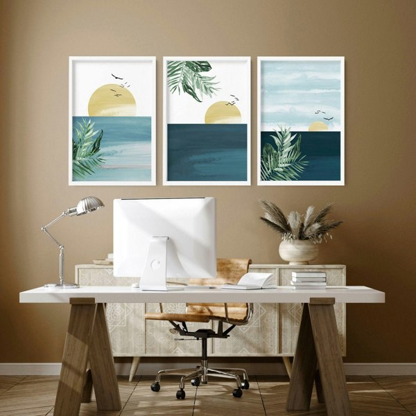 Office artwork | set of 3 Sunset wall art prints